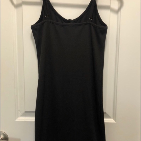 Black Button Front Mini Dress - Picture 4 of 5
